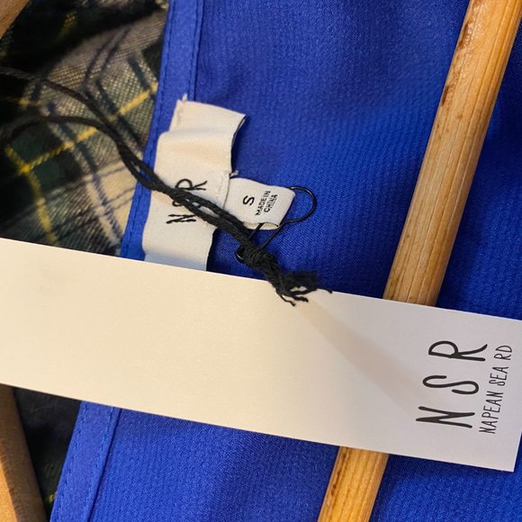 NSR Nordstrom Long Sleeve Faux Wrap Around Maxi Dress - Small - Royal Blue NWT - Picture 5 of 5